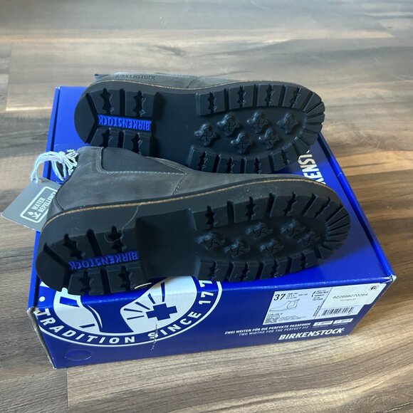 Birkenstock "Stalon" WATER REPELLENT  Nubuck Leather BOOTS in GRAPHITE 37 - Picture 6 of 10